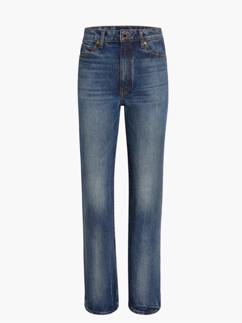 Khaite Danielle Straight-Leg Blue Jeans